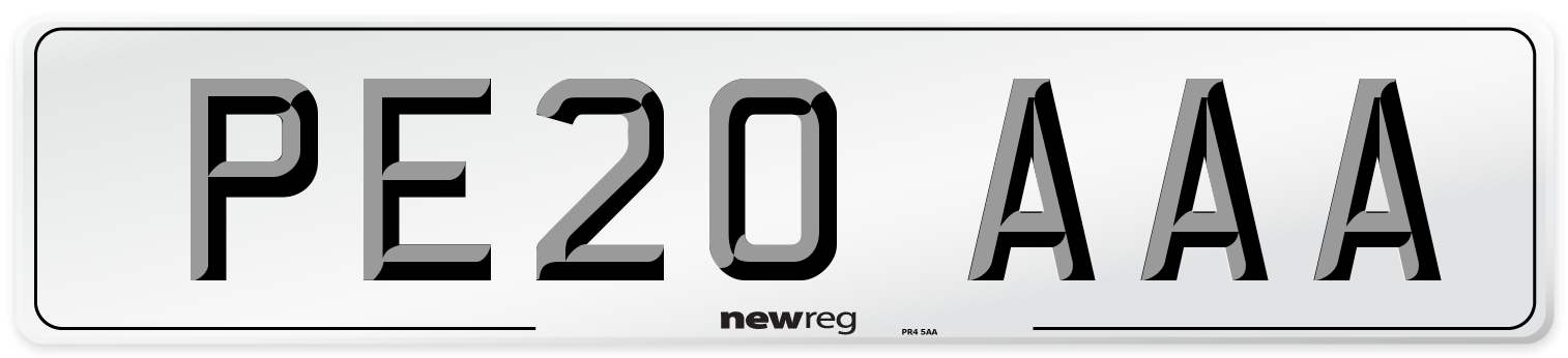 PE20 AAA Number Plate from New Reg